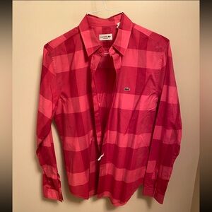 Lacoste Men's Red Plaid Shirt
